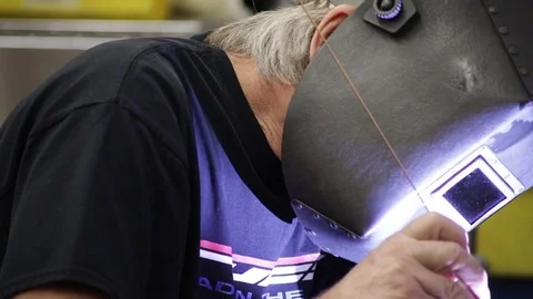 Metal Welding a Pipe Stock Footage 82442050