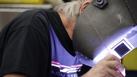 Metal Welding a Pipe Stock Footage 82442056