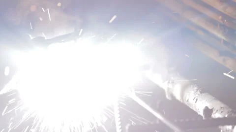 Metal welding process Stock Footage 59576435