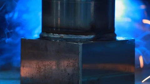 Metal welding robot Stock Footage 93315468