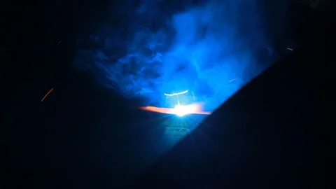Metal welding robot Stock Footage 93315958