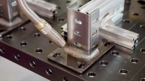 Metal welding simulation at a welding equipment exhibition. Stock Footage 166553167
