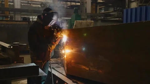 Metal welding works Stock Footage 139915239