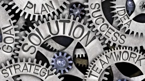 Metal Wheels with Solution Concept Stock Footage 166098655