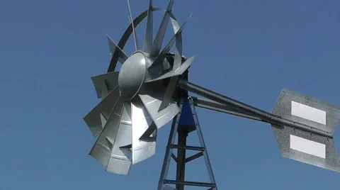 Metal Windmill, eco self staining electricity power 스톡 동영상 40405950