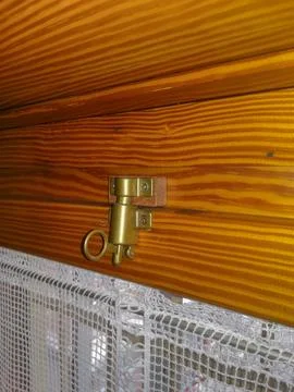 Metal window lock Stock Photos