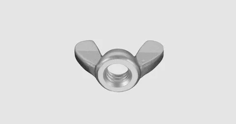 Metal Wing Nut Rotating – Through view with Alpha Channel Stock Footage 338354317