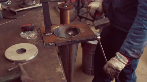 Metal Worker in factory Stock Footage 62259039