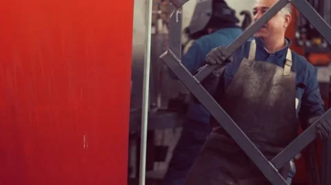 Metal Worker Working in factory Stock Footage 61168179
