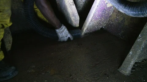 Metal workers laborers in ship prepping area for welding and construction 4 Video stock 123724837