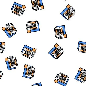 Metal working equipment vector seamless pattern 스톡 일러스트