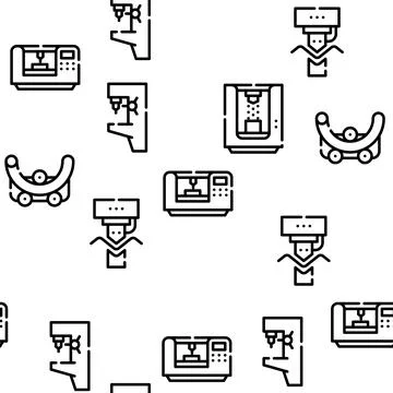 Metal Working Industry Vector Seamless Pattern Illustrazione stock