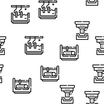 Metal Working Industry Vector Seamless Pattern Stock Illustration