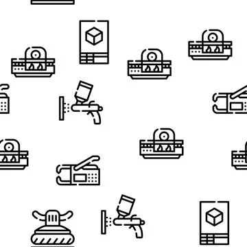 Metal Working Industry Vector Seamless Pattern Illustrazione stock