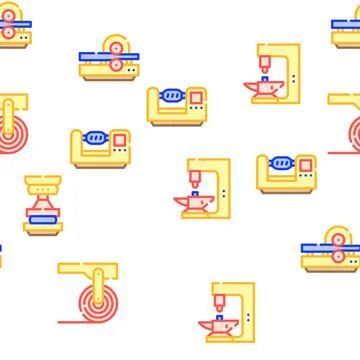 Metal Working Industry Vector Seamless Pattern Stock Illustration