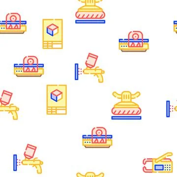 Metal Working Industry Vector Seamless Pattern Stock Illustration