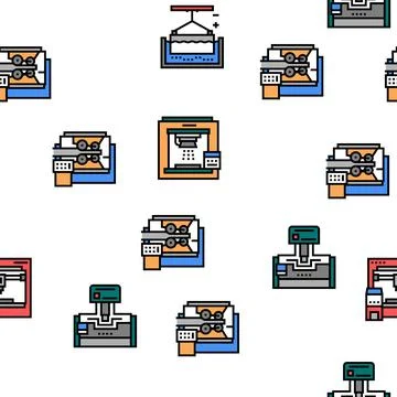 Metal Working Machine Vector Seamless Pattern Stockillustratie