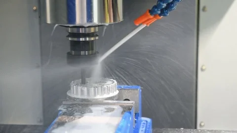Metal working on milling machine tool Stock Footage 84117839