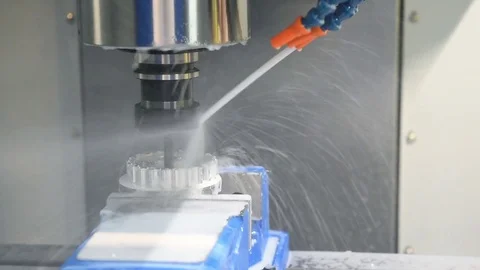 Metal working on milling machine tool Stock Footage 84117869