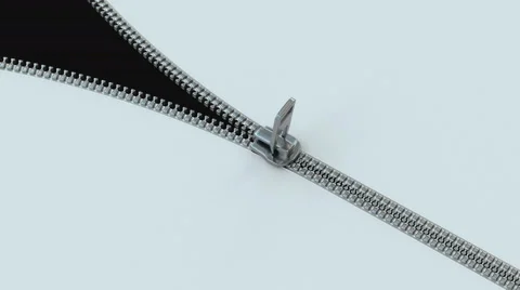 Metal zipper closes and opens. Stock Footage