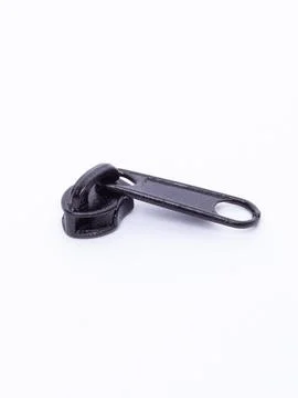 Metal zipper pull angled view Foto stock