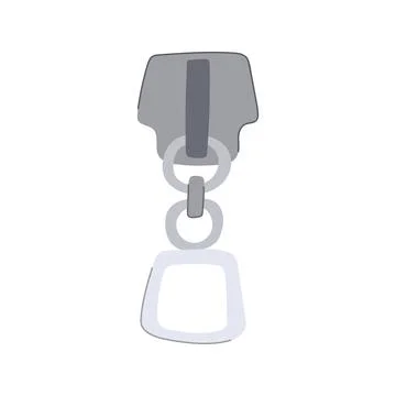 Metal zipper puller cartoon vector illustration 스톡 일러스트