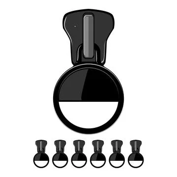 Metal zipper puller cartoon vector graphic Stock Illustration
