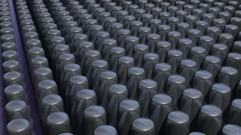 Metalens 3d animation rendering . Small thin long lenses . View zooms out Stock Footage 201111849