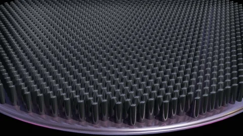 Metalens . Array of long cylinders changing angles.  3d animation rendering Stock Footage 201113101