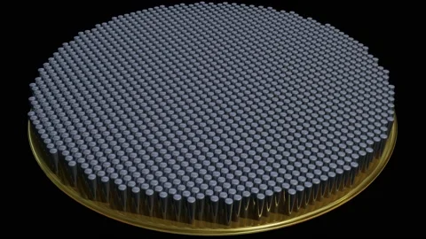 Metalens Small thin flat lenses growing longer. 3d animation rendering Stock Footage 201111850