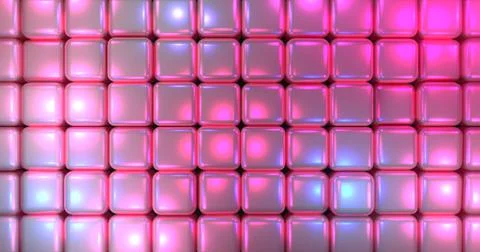 Metalic bubble cube background pink blue lights Stock Illustration