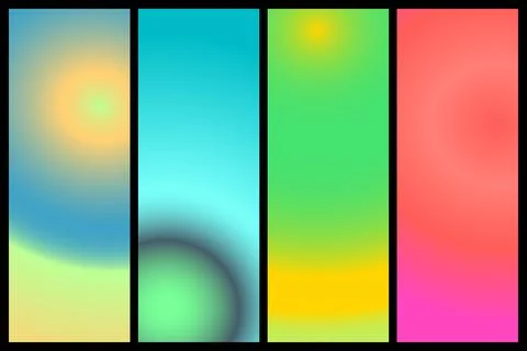 Metalic gradient collection with shiny rainbow hologram. Holographic foil Stock Illustration