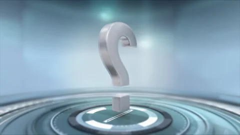 Metalic Question Mark Rotation Animation In An Infinitely Bright Environment Stock Footage 258758411