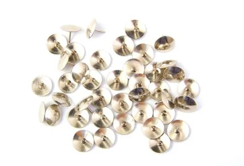 Metalic thumbtacks Stock Photos
