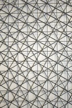 Metalic wall with forms in structure, construction and architecture Stock Photos