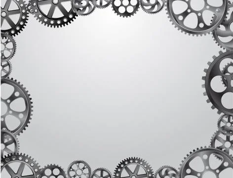 Metall background with gears Stock Illustration