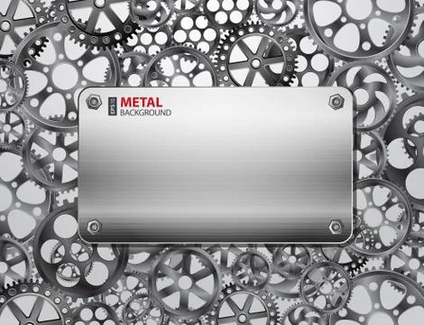 Metall background with gears Stock Illustration