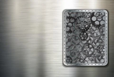 Metall background with gears Stock Illustration