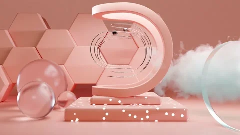 Metall balls rolling in geometry, oddly satisfying, cloud, hexagons, Stock Footage 229850255