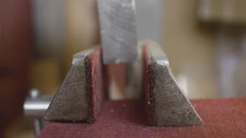 Metall block in vise Stock Footage 70816965