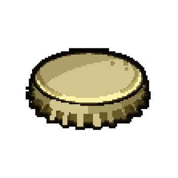 Per metall bottle cap pixel art vector illustration Stock Illustration