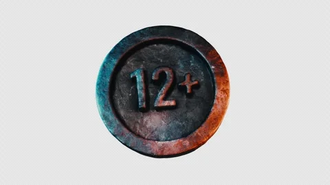 Metallic 12 Plus Age Restriction Badge With Alpha Channel Stock Footage 332329192