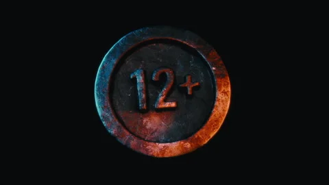 Metallic 12 Plus Age Restriction Badge Emerging From Darkness Видео 332474746