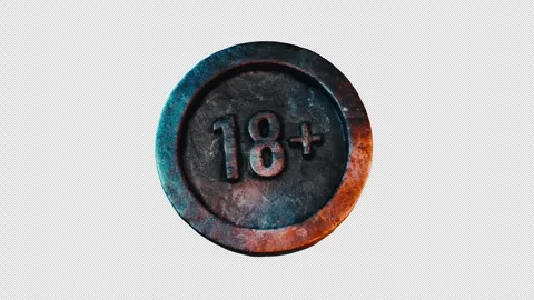 Metallic 18 Plus Age Restriction Badge With Alpha Channel Видео 332329064