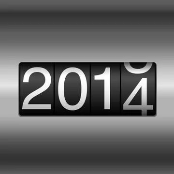 Metallic 2014 New Year Odometer Stock Illustration