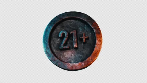Metallic 21 Plus Age Restriction Badge With Alpha Channel Video stock 332329066