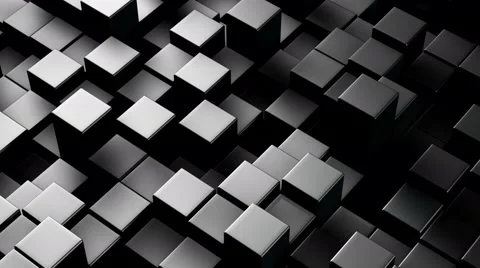 Metallic 3D boxes. Loopable abstract background. 4k UHD (3840x2160) Stock Footage 61194930