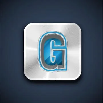 Metallic 3D character from a font set, vector illustration Stock Illustration