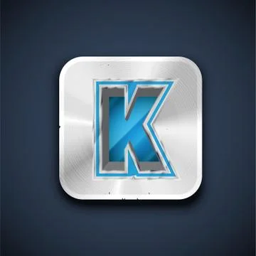 Metallic 3D character from a font set, vector illustration Stock Illustration