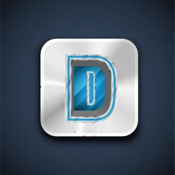 Metallic 3D character from a font set, vector illustration イラスト素材